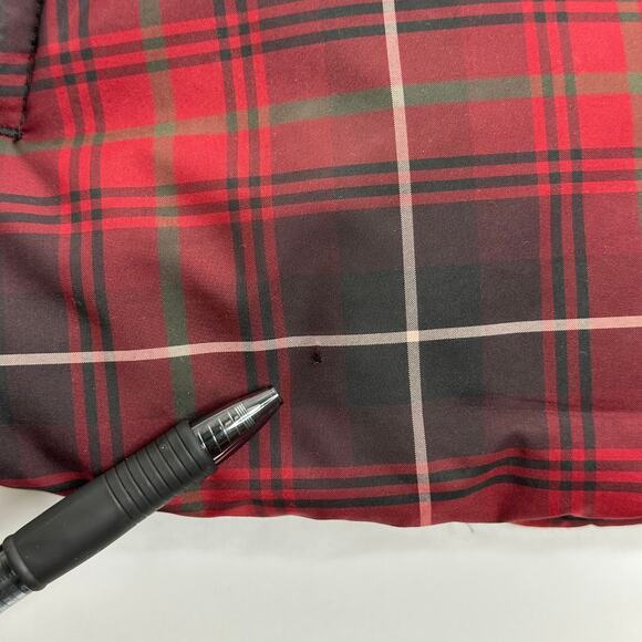 Eddie Bauer Red Tartan Plaid Premium Goose Down Puffer Vest Jacket Zip Womens XS - Picture 9 of 12